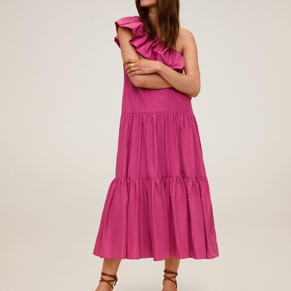 🔥Last 1🔥MANGO Asymmetrical ruffle dress - Picture 7 of 9